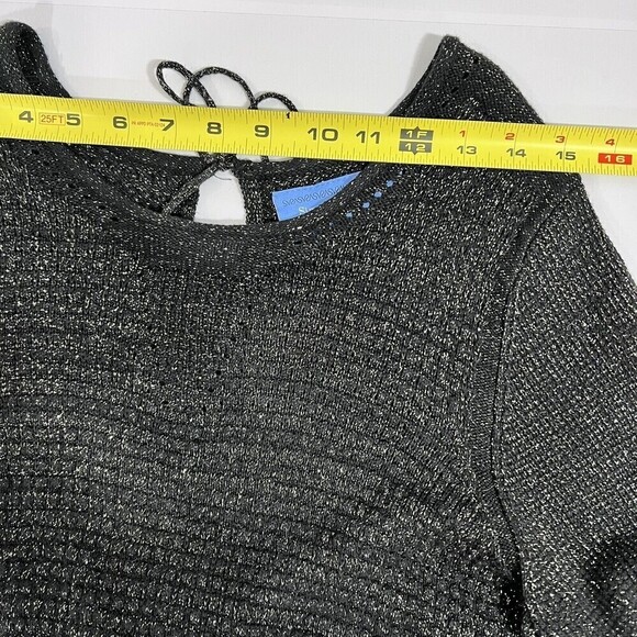 Simply Vera Wang Women’s  Gold metallic Details Black‎ Sweater Size XL - Picture 7 of 10